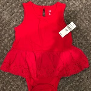 18mo red GAP onesie (sleeveless with skirt)